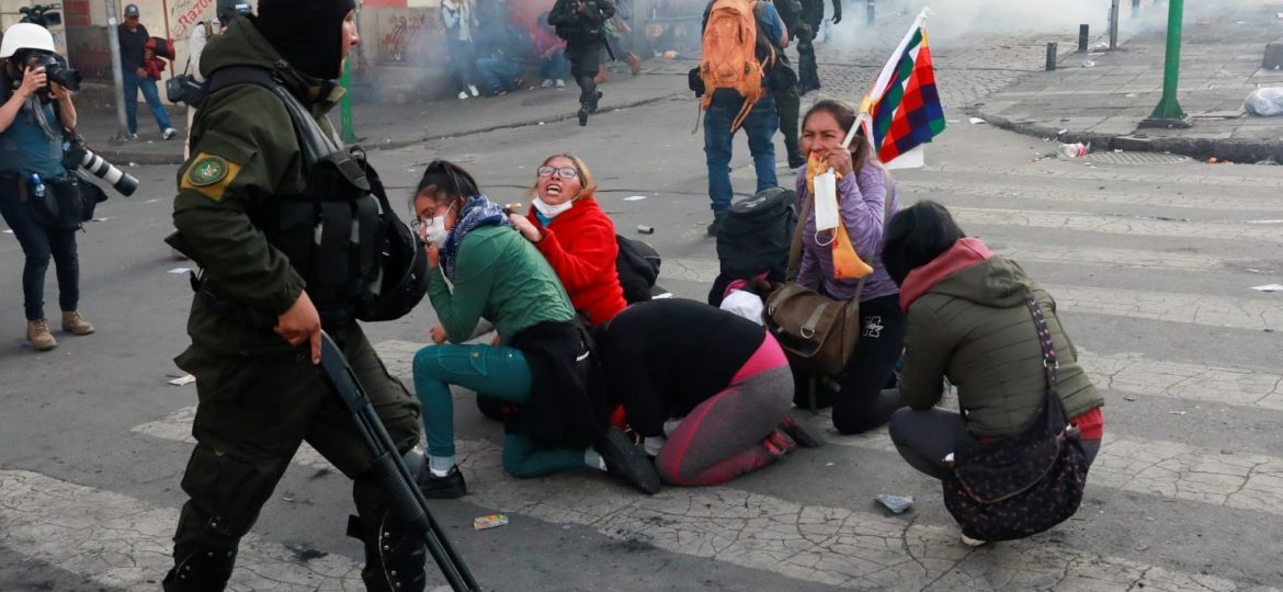 Clashes between supporters of former Bolivian President Evo Morales and the security forces, in La Paz