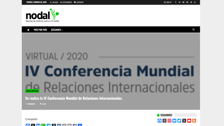 Se realizó la IV Conferencia Mundial de Relaciones Internacionales
