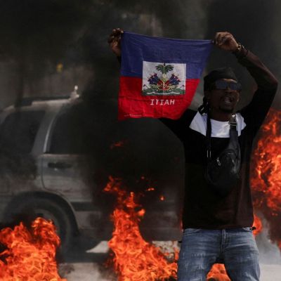 FILE PHOTO: People demonstrate against the government and insecurity in Port-au-Prince
